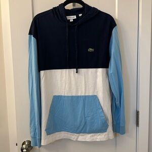 Lacoste men’s x-large blue colorblock Jersey t-shirt hoodie